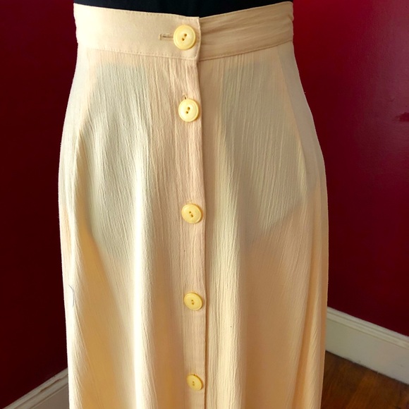 Long Yellow Button Down Skirt - Picture 3 of 4